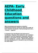 AEPA- Early Childhood Education questions and answers&period;