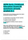 AEPA Early Childhood Education Exam&lpar;36 questions already graded A&plus;&rpar;&period;