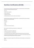 Nutrition Certification &lpar;EXAM&rpar; 100&percnt; correct