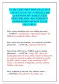 VA BC CERTIFICATION EXAM 2024 LATEST UPDATED COMPLETE 160 QUESTIONS WITH DETAILED VERIFIED AND 100&percnt; CORRECT ANSWERS BRAND NEW EXAM GRADED A&plus;