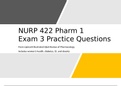 NURP 422 Pharm 1 Test 3 Practice Questions with Explanations