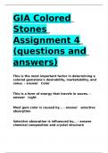 GIA Colored Stones Assignment 4 &lpar;questions and answers&rpar;