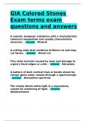 GIA Colored Stones Exam terms exam questions and answers&period;