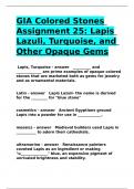 GIA Colored Stones Assignment 25 Lapis Lazuli&comma; Turquoise&comma; and Other Opaque Gems