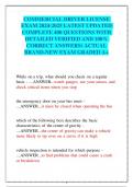 COMMERCIAL DRIVER LICENSE  EXAM 2024-2025 LATEST UPDATED COMPLETE 400 QUESTIONS WITH  DETAILED VERIFIED AND 100&percnt;  CORRECT ANSWERS&rpar; ACTUAL  BRAND-NEW EXAM GRADED A&plus;