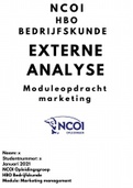 NCOI Moduleopdracht Externe Analyse - Moduleopdracht Marketing - Nieuw 2021 eindcijfer 7