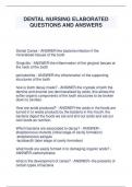 DENTAL NURSING ELABORATED QUESTIONS AND ANSWERS