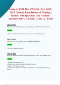Exam 4&colon; PNR 106&sol; PNR106 &lpar;New 2024&sol;  2025 Update&rpar; Foundations of Nursing &vert;  Review with Questions and Verified  Answers&vert; 100&percnt; Correct- Grade A&lowbar; Fortis