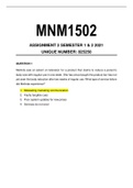 MNM1502 Assignment pack 2021