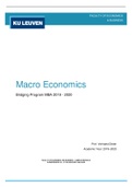 Macroeconomics: Summary + Notes + True/ False Statements + Exercises (Bridging MBA - KUL Brussels)