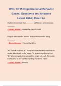 WGU C715 Organizational Behavior Exam &vert; Questions and Answers Latest 2024 &vert; Rated A&plus;