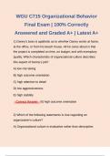 WGU C715 Organizational Behavior Final Exam &vert; 100&percnt; Correctly Answered and Graded A&plus; &vert; Latest A&plus;