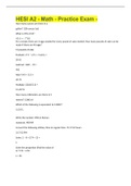 HESI A2 - Math - Practice Exam -