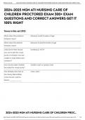 2024-2025 NGN ATI NURSING CARE OF CHILDREN PROCTORED EXAM 300&plus; EXAM QUESTIONS AND CORRECT ANSWERS GET IT 100&percnt; RIGHT