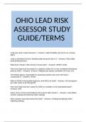OHIO LEAD RISK ASSESSOR STUDY GUIDE&sol;TERMS 