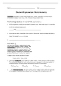 Gizmo Stoichiometry Student Activity Sheet Submission&lpar; Complete Solution Rated A&rpar;