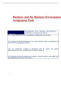 BTEC LEVEL 5 UNIT 1 Business and the Business Environment Assignment Task