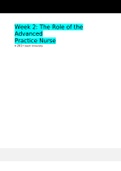 Week 2&colon; The Role of the Advanced Practice Nurse Study Guide
