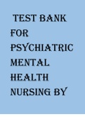 TEST BANK FOR Psychiatric Mental Health Nursing by Mary Townsend 9th Edition