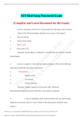ATI Med-Surg Proctored Exam (Complete and Latest Document for the Exam)
