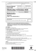 Edexcel A Level Maths Pure 2020