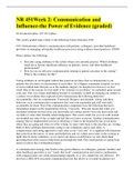 NR 451Week 2&colon; Communication and  Influence-the Power of Evidence &lpar;graded&rpar;