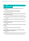 POLI 330N Week 8 Final Exam 6  with Answers