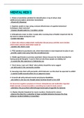 MENTAL HESI 1 &vert; VERIFIED SOLUTION 