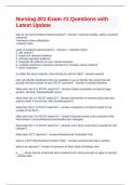 Nursing 201 Exam &num;1 Questions with Latest Update