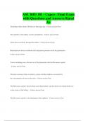 ASU BIO 181 - Capco - Final Exam with Questions and Answers Rated A&plus;