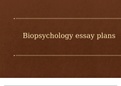 Biopsychology essay plans