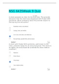 NSG 6435Week 9 Quiz &vert; GRADED A