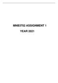 MNB3702 ASSIGNMENT NO&period;1 YEAR 2021 SOLUTIONS