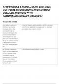 AHIP MODULE 5 ACTUAL EXAM 2024-2025 COMPLETE 80 QUESTIONS AND CORRECT DETAILED ANSWERS WITH RATIONALES&vert;ALREADY GRADED A&plus;