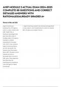 AHIP MODULE 5 ACTUAL EXAM 2024-2025 COMPLETE 80 QUESTIONS AND CORRECT DETAILED ANSWERS WITH RATIONALES&vert;ALREADY GRADED A&plus;