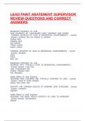 LEAD PAINT ABATEMENT SUPERVISOR REVIEW QUESTIONS AND CORRECT ANSWERS
