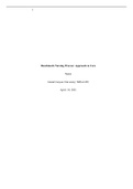 Essay NRS-410V Pathophysiology and Nursing Management of Clients' Health (NRS-410V) 