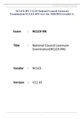NCLEX-RN V12.35 National Council Licensure Examination(NCLEX-RN) new doc 2020/2021(Graded A)