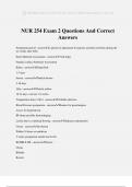 NUR 254 Exam 2 Questions And Correct Answers