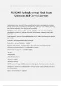NUR2063 Pathophysiology Final Exam Questions And Correct Answers