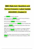 QMA State test &vert; Questions and Correct Answers &vert; Latest Update 2024&sol;2025 &vert; Graded A&plus;
