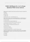 NURS 1140 Pharm Ch&period; 3&comma; 4&comma; 5&comma; 6 Exam Questions With Correct Answers