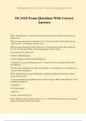 OCANZ Exam Questions With Correct Answers