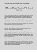 Older Adult Exam Questions With Correct Answers