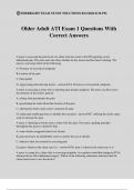 Older Adult ATI Exam 1 Questions With Correct Answers