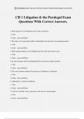 CH 1 Litigation & the Paralegal Exam Questions With Correct Answers&period;