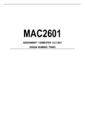 MAC2601 Assignment 1 semester 1 & 2 2021