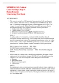 NURSING 303 Critical Care Nursing Chap 8: Hemodynamic  Monitoring Test Bank,100% CORRECT