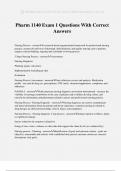 Pharm 1140 Exam 1 Questions With Correct Answers