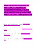 CWEA LAB ANALYST III CERTIFICATION TEST EXAM &lpar;ACTUAL EXAM&rpar; WITH QUESTIONS WITH VERY ELABORATED ANSWERS CORRECTRY WELL ORGANIZED LATEST 2024 &ndash; 2025 ALREADY GRADED A&plus;         